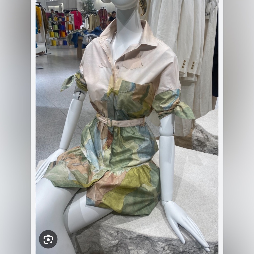 Zara Printed Shirt Dress. New with Tags.